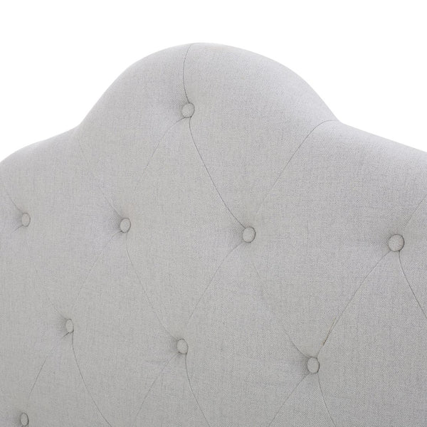 English Elm Christopher Knight Home® - Tufted Cloud-Shaped Upholstered Headboard Queen with Button Detail, Tall Solid Wood Frame & Metal Legs LIGHT GREY 59024.00LGRY