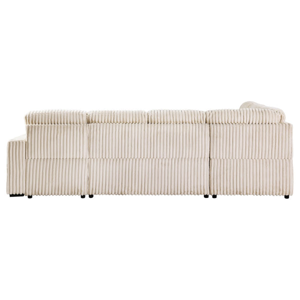 English Elm Thurston Corduroy Sectional Sofa with Hidden Chaise Storage and Pop-up Sleeper Camel B062S01483