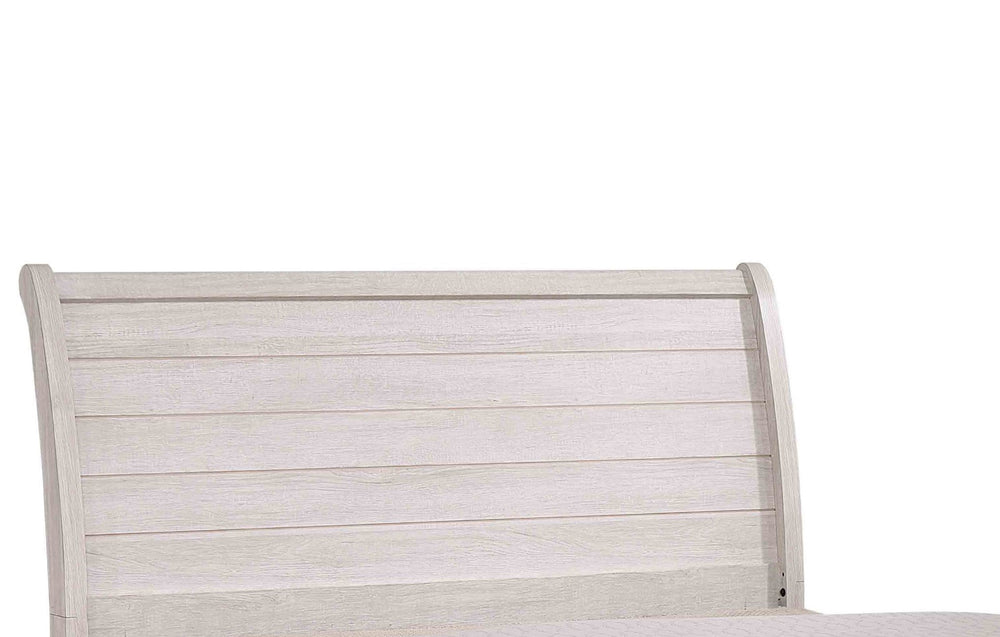 English Elm 1Pc Contemporary Queen Sleigh Bed With Curved Headboard In Chalk Gray - Modern Elegance For Your Bedroom B2741S00252