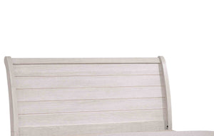 English Elm 1Pc King Sleigh Bed In Chalk Gray - Modern Curved Headboard, Horizontal Lines, Elegant Design & Comfort B2741S00253