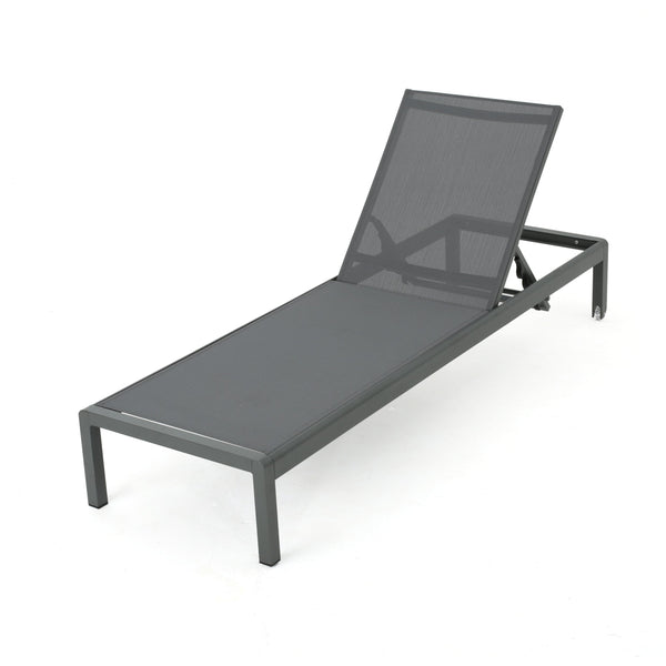 English Elm Christopher Knight Home® - Cape Coral Chaise Lounge - Adjustable Grey Pool Chair With Durable Frame & Water-Resistant Cushion 57592.00GRY