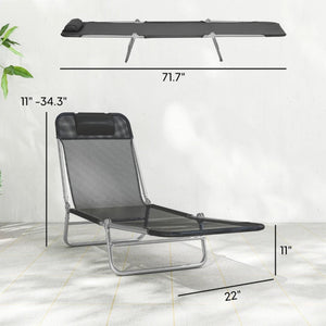 English Elm Handy Folding Outdoor Chaise Lounge Set of 2 Mesh Poolside Reclining Loungers T3971P481605