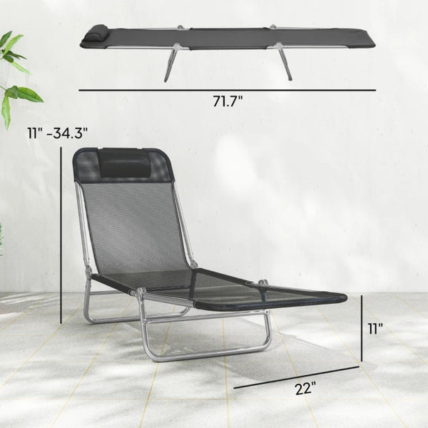 English Elm Handy Folding Outdoor Chaise Lounge Set of 2 Mesh Poolside Reclining Loungers T3971P481605