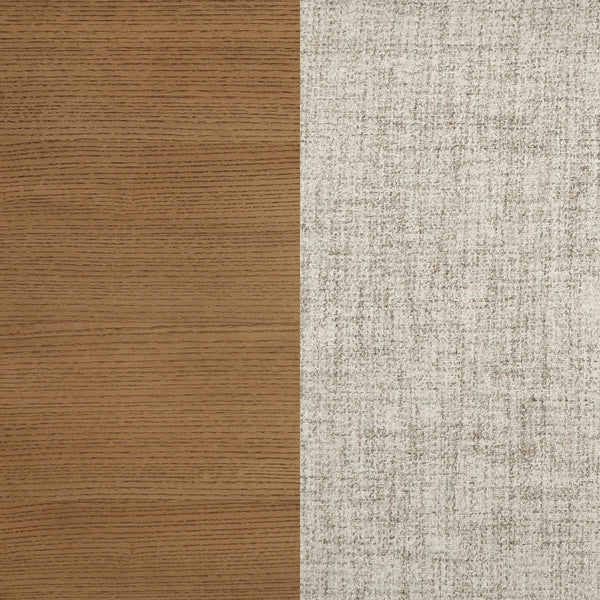 English Elm Survista Natural Brown Upholstered Dining Side Chair Set of 2 — Oatmeal Cushions, Warm Wood Frame, Cozy Dining Appeal B062P375400