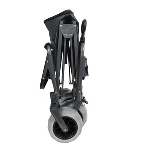 English Elm 3-in-1 Collapsible Wagon with Folding Tabletop Cup Holders All Terrain Beach Camping Black W2932P421326