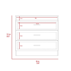 English Elm Cambridge Three Drawers Dresser with Wenge Finish, Engineered Wood, Space-Saving Design & Easy Assembly Black 36 L x 20 W x 7 H B128P148892