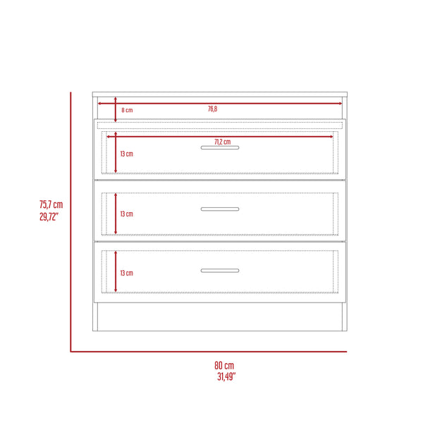English Elm Cambridge Three Drawers Dresser with Wenge Finish, Engineered Wood, Space-Saving Design & Easy Assembly Black 36 L x 20 W x 7 H B128P148892