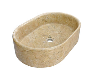 English Elm Gold Marble Vessel Sink - Luxurious Natural Stone With Warm Veining, Polished Finish, 23.6X15.7 Inches W1696P333272