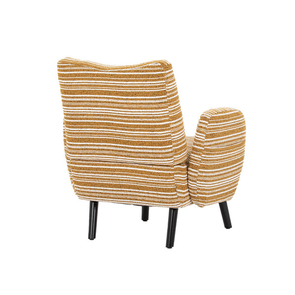 English Elm Modern boucle armchair with high-density foam cushion, solid wood legs, 500lb capacity, cozy reading seat Mustard yellow W395P376568