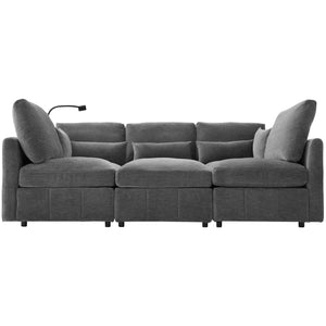 English Elm Modern Modular Sectional Sofa With Usb Ports & Movable Ottoman - L-Shaped, U-Shaped, Sofa Bed Comfort N719S002050E