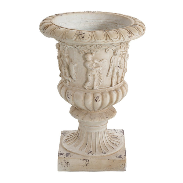 English Elm Mgo Classical Garden Urn Hand Painted Antique Finish Tall Outdoor Statement Planter N772P301515A