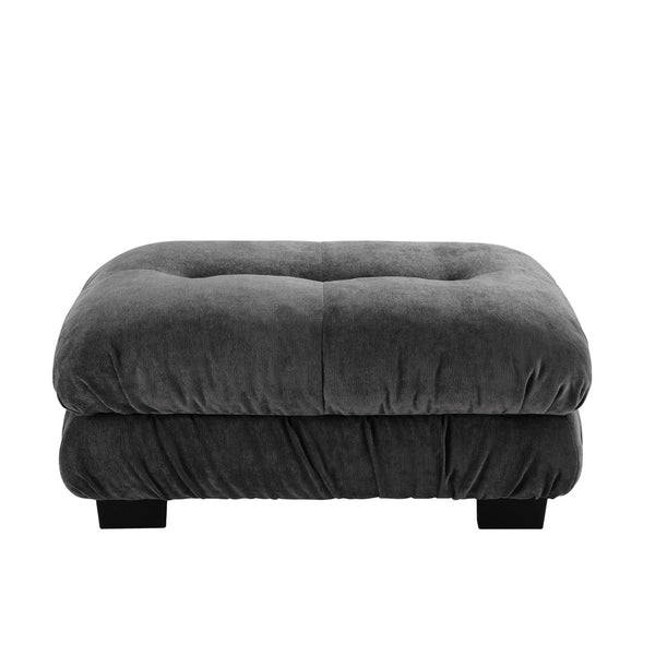 English Elm 27 Chenille Upholstered Modular Ottoman Solid Wood Frame Foam Cushion Sectional Accent Gray W714P253483