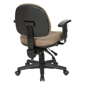 OSP Home Furnishings Sculptured Ergonomic Office Chair with Lumbar Support and Adjustable Arms for Long Days Taupe 8180-232
