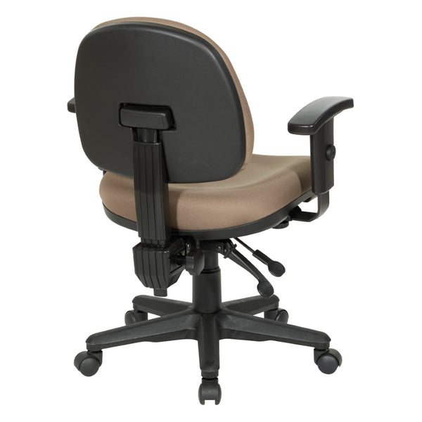 OSP Home Furnishings Sculptured Ergonomic Office Chair with Lumbar Support and Adjustable Arms for Long Days Taupe 8180-232