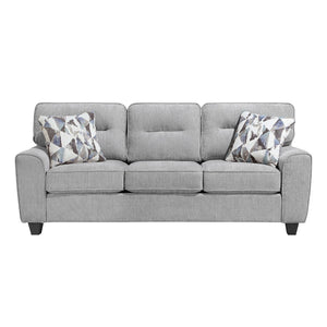 English Elm Contemporary Chenille Sofa and Loveseat Set with Pocket Coil Cushions for Living Rooms Gray B011S02475