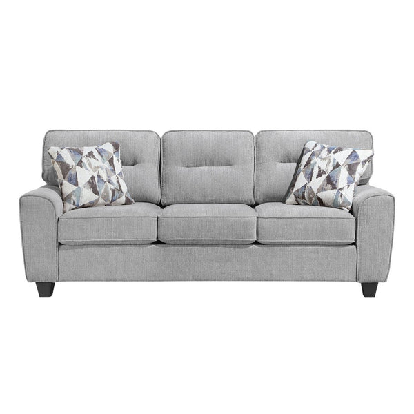 English Elm Contemporary Chenille 3 Piece Sofa Set with Pocket Coil Support and Reversible Cushions Gray B011S02476