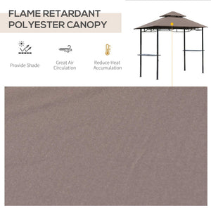 English Elm Grill Gazebo Double Roof Steel Bbq Canopy with Uv Shield and Mesh Storage Shelves T3971P382968