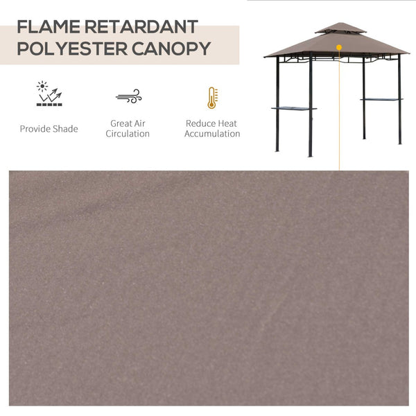English Elm Grill Gazebo Double Roof Steel Bbq Canopy with Uv Shield and Mesh Storage Shelves T3971P382968