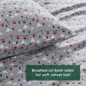 English Elm 4 Pcs Cal King Sheet Set - Soft Grey Flannel Bedding For Ultimate Comfort & Warmth In Winter! B035P319790