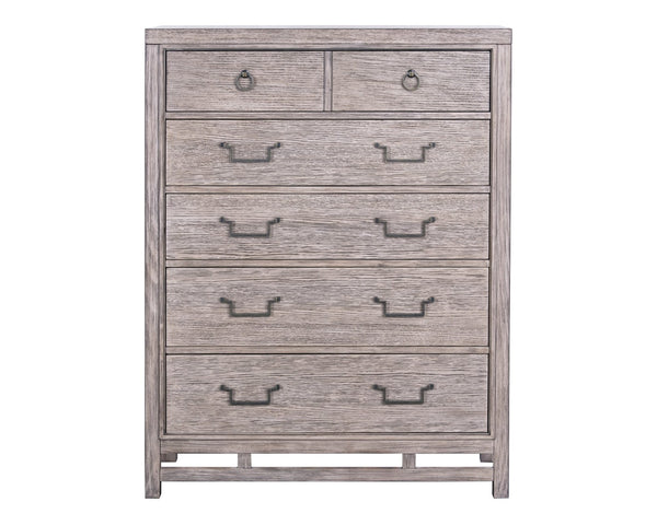 English Elm Fusion Oak Veneer Five Drawer Chest Soft Close Storage Antique Brass Bedroom Dresser B108P411436