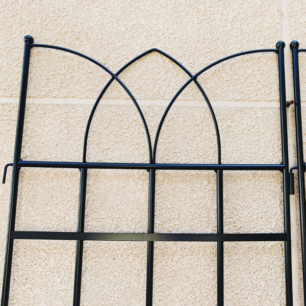 English Elm 4 Pack Powder-coated Metal Garden Trellises Rustproof Climbing Plant Outdoor Support Black W1586P147482