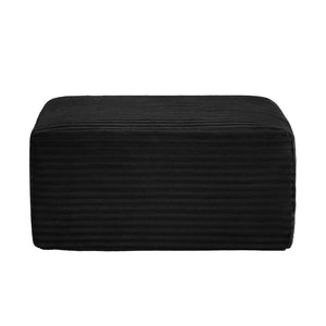 English Elm L-shaped Corduroy Cloud Sectional with Ottoman for Modern Living Room Comfort Black W2339P411750