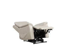 English Elm Contemporary Sandbach Manual Glider Recliner with Padded Track Arms, Smooth Motion, Soft Neutral Fabric Upholstery Light Gray 37 L x 31 W x 34 H B2741P387676