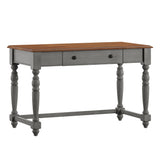 Homelegance By Top-Line Renzo Antique 1-Drawer Desk with Charging Station Grey Rubbberwood