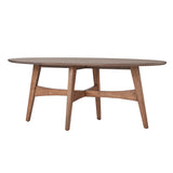 Homelegance By Top-Line Leroi Wood Oval Coffee Table Brown MDF