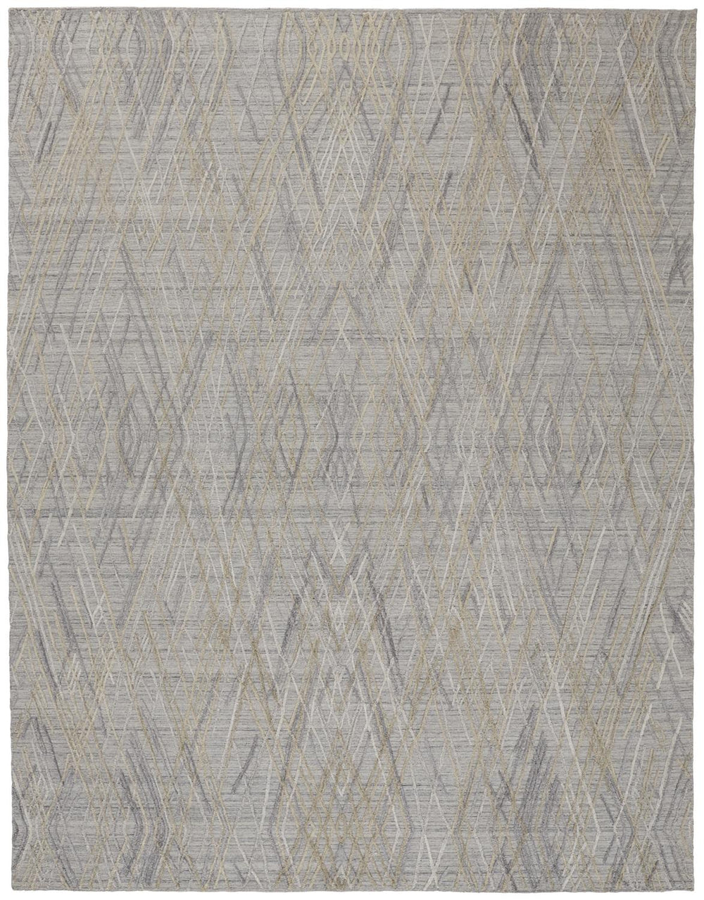 Feizy Rugs Elias Handwoven Abstract Diamond Area Rug In Luxurious Viscose And Wool For Elegant Home Decor Gray,Ivory Viscose,Wool Els6589fblu000e10