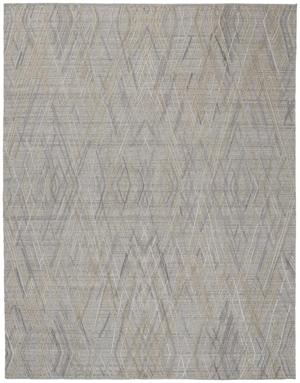 Feizy Rugs Elias Handwoven Abstract Diamond Area Rug In Luxurious Viscose And Wool For Elegant Home Decor Gray,Ivory Viscose,Wool Els6589fblu000e10