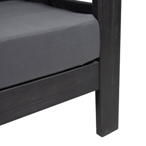 English Elm Christopher Knight Home® - Acacia Outdoor Loveseat and Chat Set with Water-Resistant Cushions, Shutter Slat Design, Dark Gray 70692.00DGRY-2_70844.00DGRY