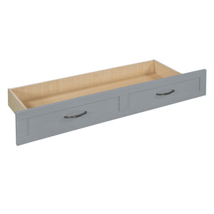 English Elm Full Size Murphy Bed Rattan Cabinet with Storage Drawers and Gold Hardware Gray N708S00009E