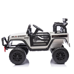 English Elm 24v Kids Electric Ride on Car with Parental Remote Dual Motors and Four Wheel Suspension White W1578P208323