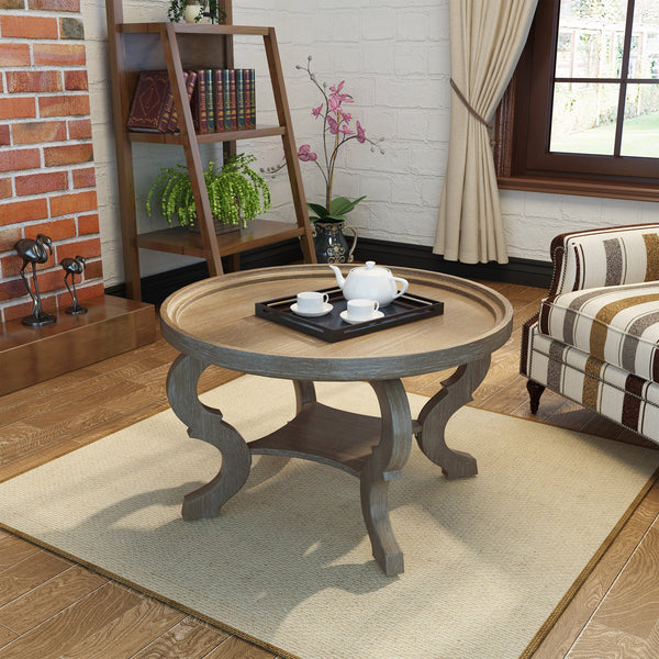 English Elm Christopher Knight Home® - COFFEE Table with Sleek Mid-Century Modern Design, Durable MDF Construction, 37.5" Round Surface Natural 61319.00