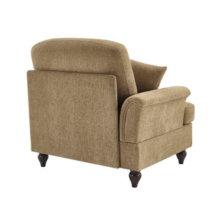 English Elm Sofa Cloud Style Chenille Upholstered with Sculpted Petal Arms and Spindle Legs W3041P332573