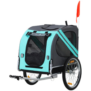 English Elm Pet Bike Trailer Steel Frame Oxford Fabric Dog Carrier with Mesh Ventilation Panels T3971P435614