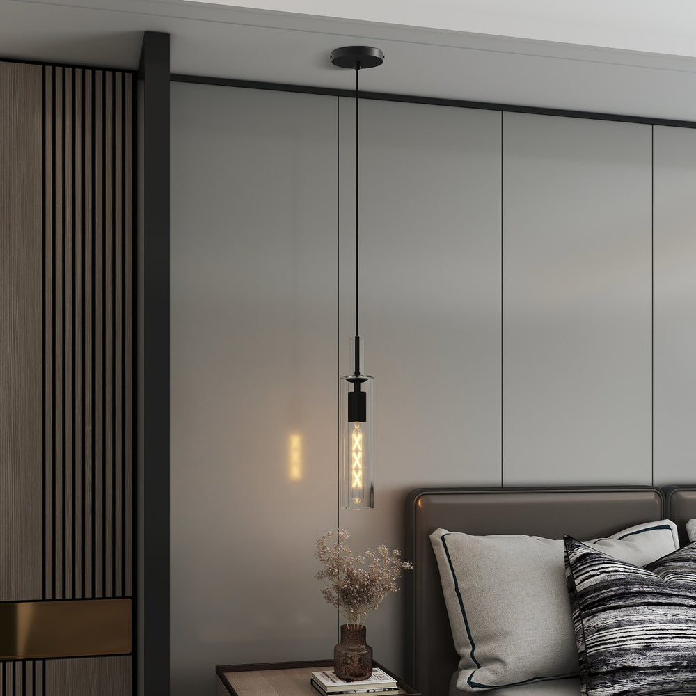 English Elm 3 Black Pendant Lights Set Modern Adjustable Glass Shades for Kitchen Island Dining Living Room PMID W2312P375007