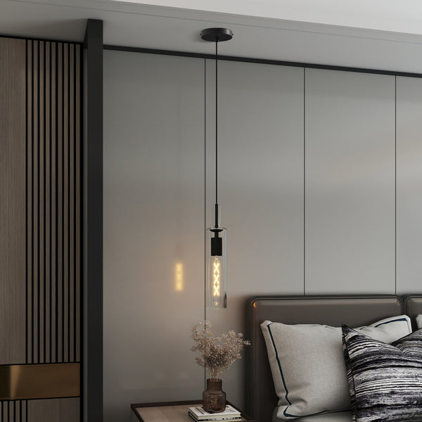 English Elm 3 Black Pendant Lights Set Modern Adjustable Glass Shades for Kitchen Island Dining Living Room PMID W2312P375007