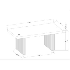 English Elm Donnie Solid Wood Dining Table with Marble-Look Top, Natural Farmhouse Finish, Seats 6 Sturdy B201S00437