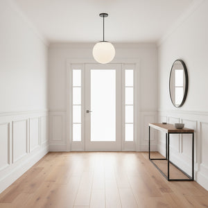 English Elm 10 Inch Etched Frosted Globe Led Pendant Light Dimmable for Kitchen or Hallway B370P399169