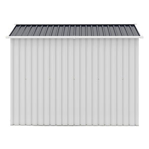 English Elm Campcraft 8x6 Outdoor Metal Storage Shed with Lockable Doors and Ventilation for Backyard White W1598S00045