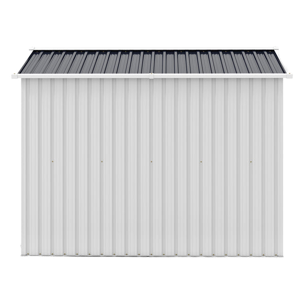 English Elm Campcraft 8x6 Outdoor Metal Storage Shed with Lockable Doors and Ventilation for Backyard White W1598S00045