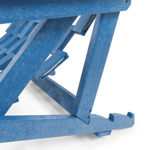 English Elm Pinecrest Outdoor Folding Lounge Chair Recycled Hdpe Reclining Patio Seat with Cushion Blue B2745P409691