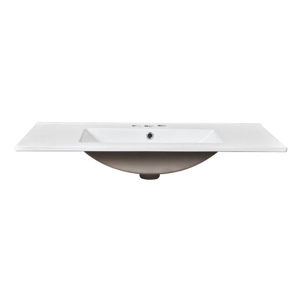 English Elm 36'' Modern Bathroom Vanity With Ceramic Sink, 2 Smooth-Glide Drawers & Tip-Out Compartment, Grey Finish N710P230246E