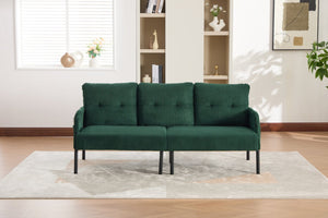 English Elm United We Win Corduroy Loveseat Plush Ergonomic Sofa with Spring Support Metal Legs Emerald W1568P410052
