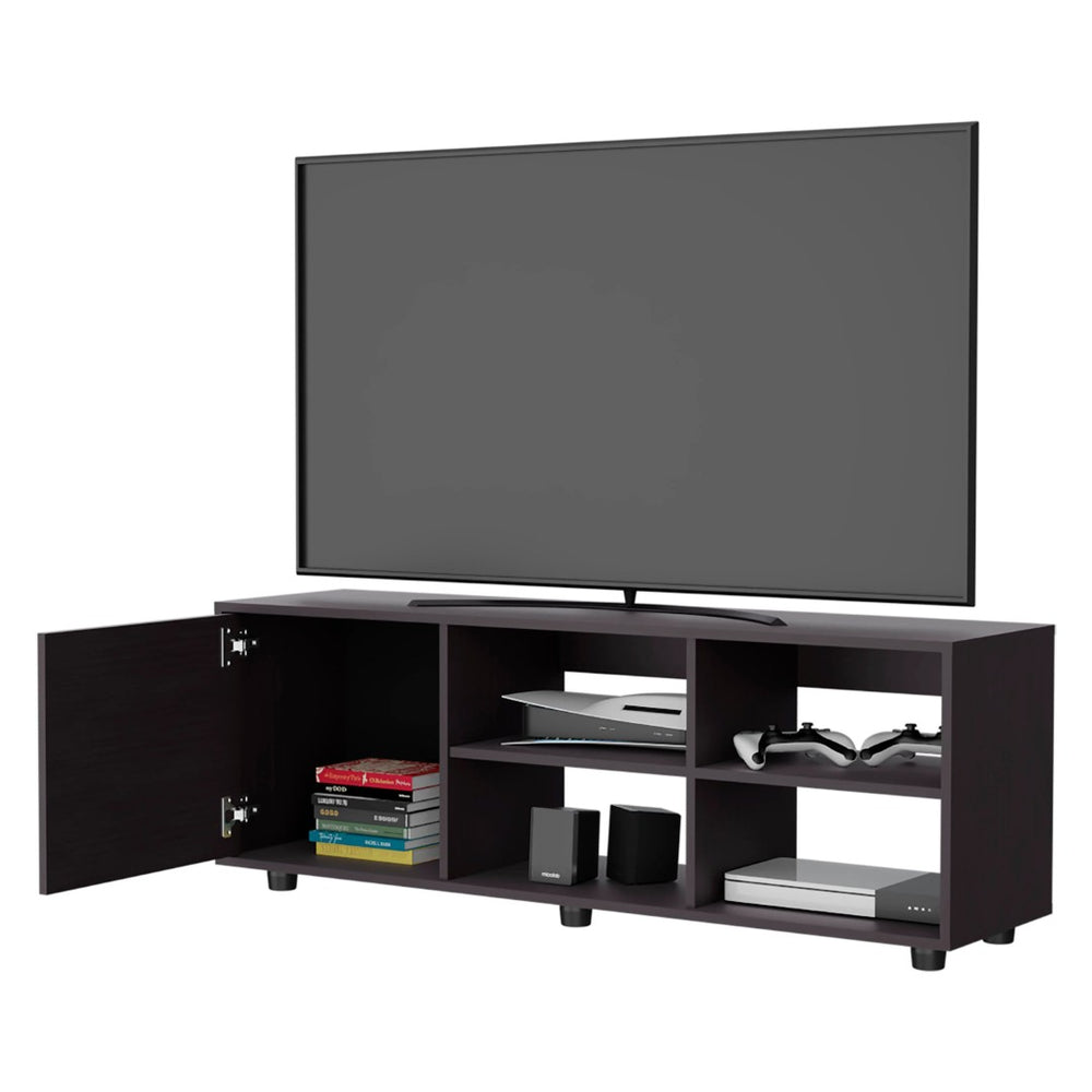 English Elm Wengue Tv Stand With Elegant Wood Finish, Open Shelves & Concealed Storage For Small Spaces B062P290262-GIGA