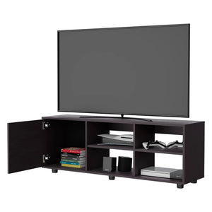 English Elm Wengue Tv Stand With Elegant Wood Finish, Open Shelves & Concealed Storage For Small Spaces B062P290262-GIGA