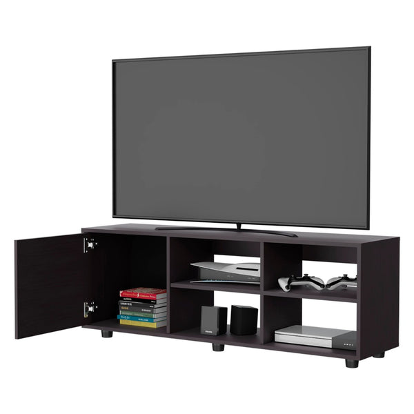 English Elm Wengue Tv Stand With Elegant Wood Finish, Open Shelves & Concealed Storage For Small Spaces B062P290262-GIGA