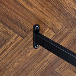 English Elm Table Retro Dining Set: Stylish Rectangular Table With Fishbone Top & 4 Cozy Tech-Fabric Chairs W1151S04073-GIGA